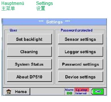 DP500設(shè)置菜單說(shuō)明
